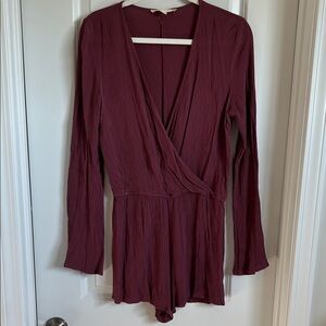 Lovestitch Burgundy Long Sleeve Romper